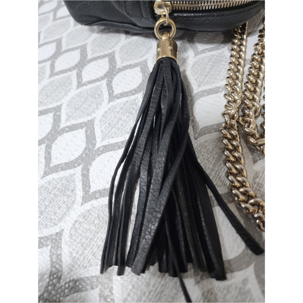 GUCCI Pebbled Leather Soho Chain Shoulder Bag Black - Picture 12 of 16